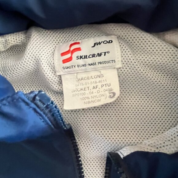 U.S. Air Force SkilCraft Men’s Large/Long‎ PTU Full Zip Jacket Blue Reflective - Picture 7 of 8